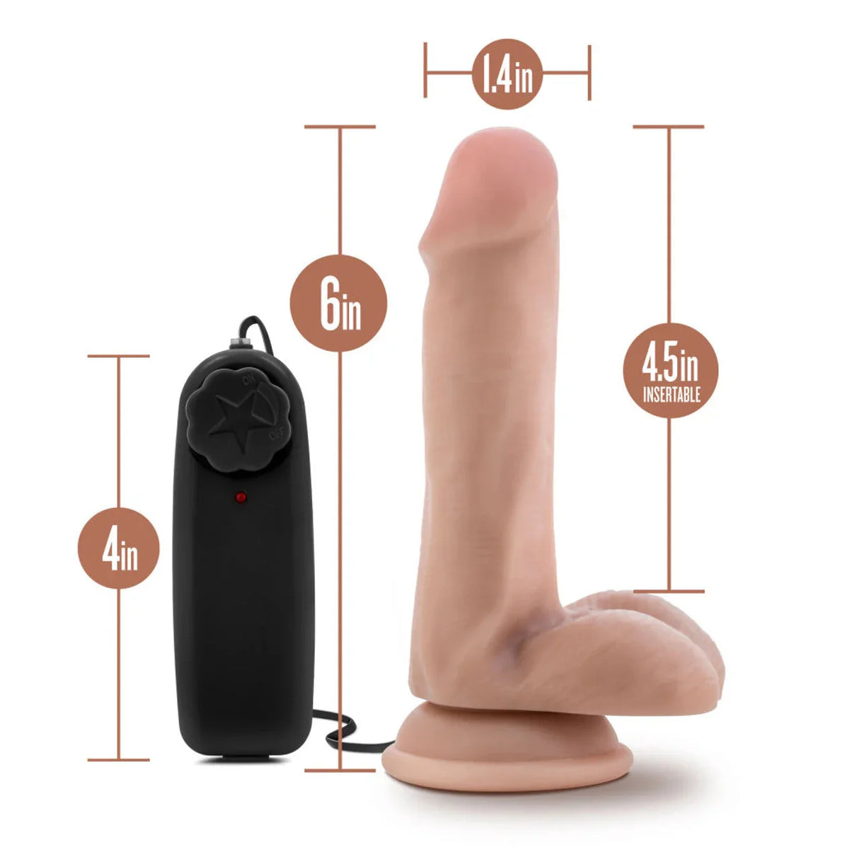 Blush Dr. Skin Vibrating Realistic Cock
