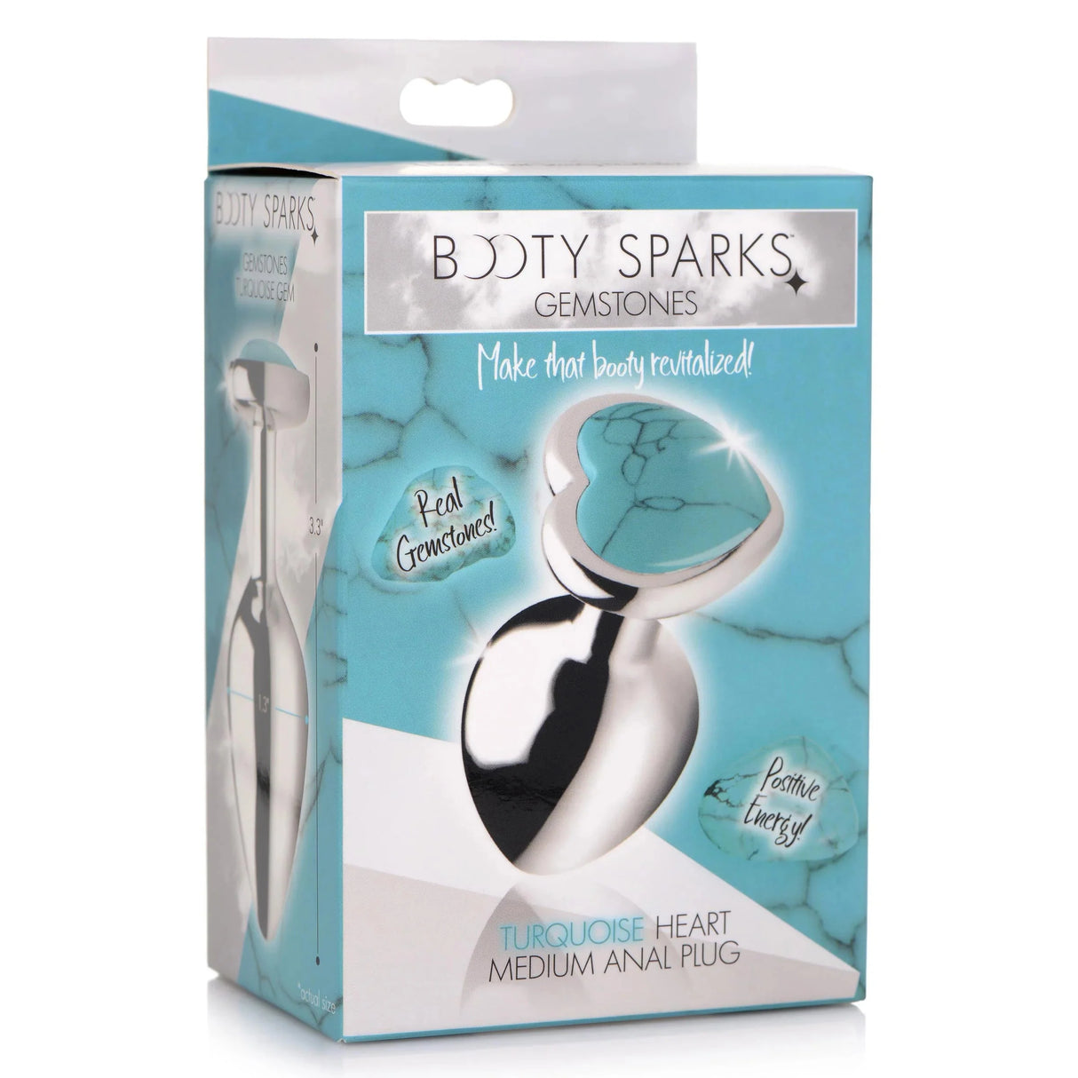Booty Sparks Gemstones Turquoise Heart Anal Plug