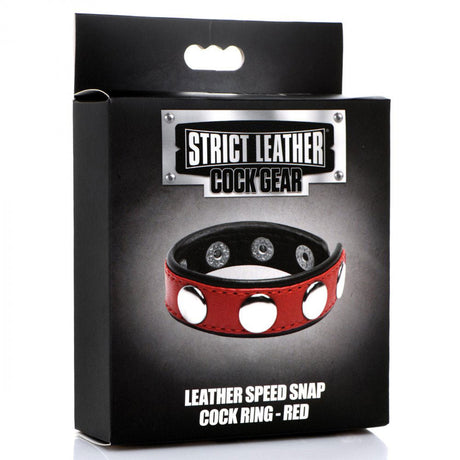Cock Ring Blue Studded Leather Speed Snap-On Ring