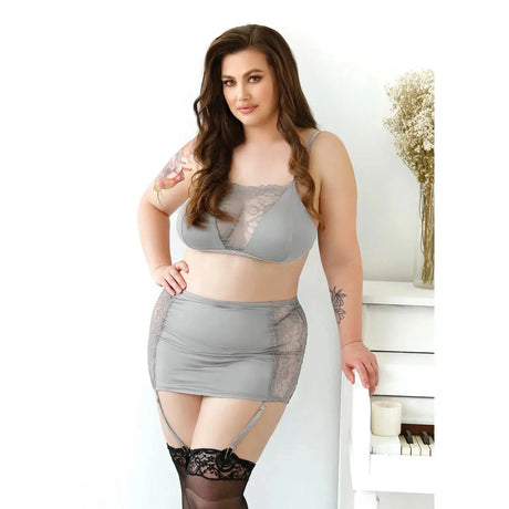 Curve Layne Bralette, Gartered Skirt & G-String Panty