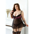 Curve Madison Soft Cup Babydoll with Garters & Panty