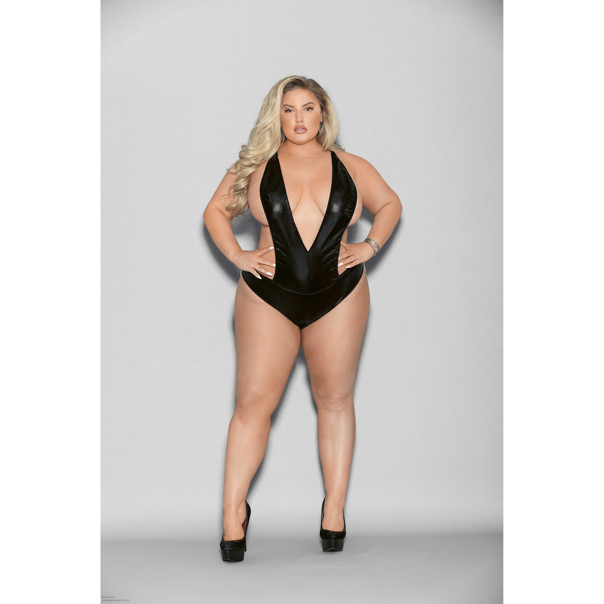 Euphoria Wet Look Deep V Teddy