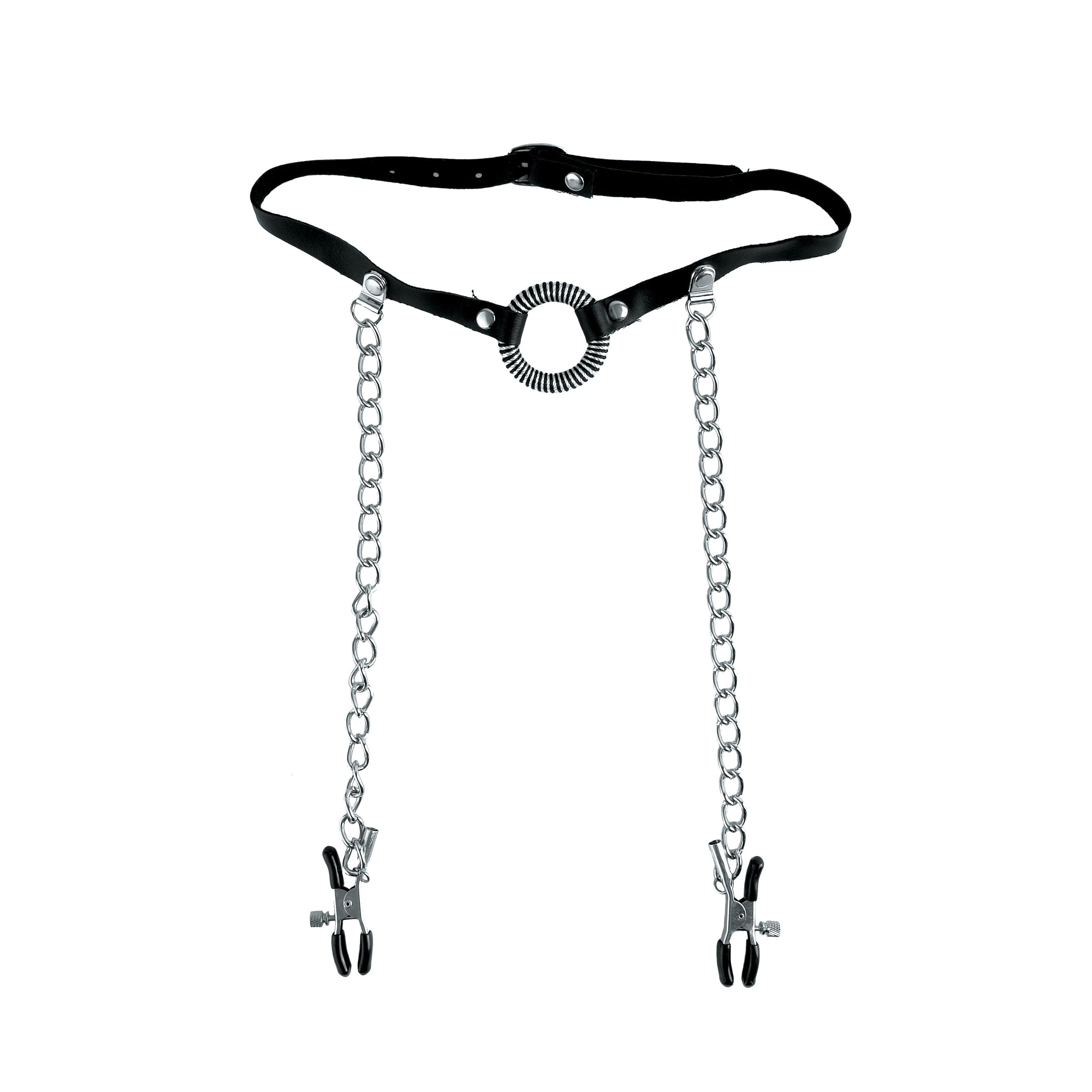 Fetish Fantasy O-ring Gag & Nipple Clamps