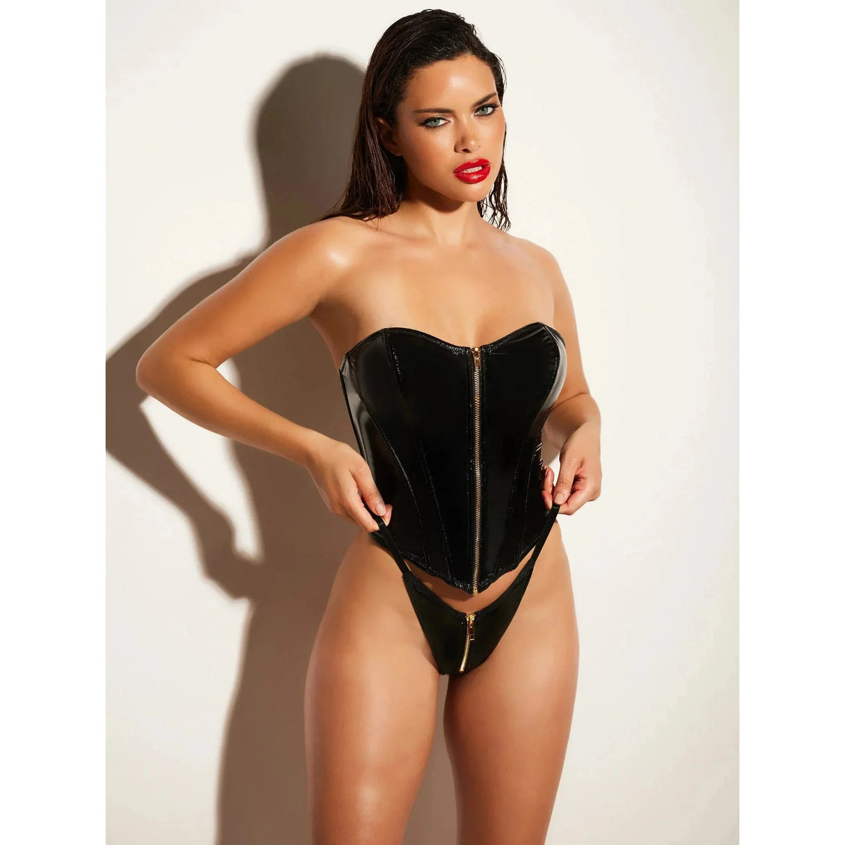 Fetish Rider Vinyl Bustier & Panty Set
