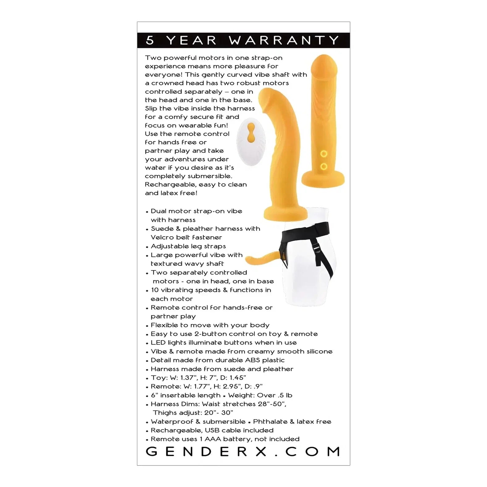 Gender X Sweet Embrace Strap On Vibe with Harness