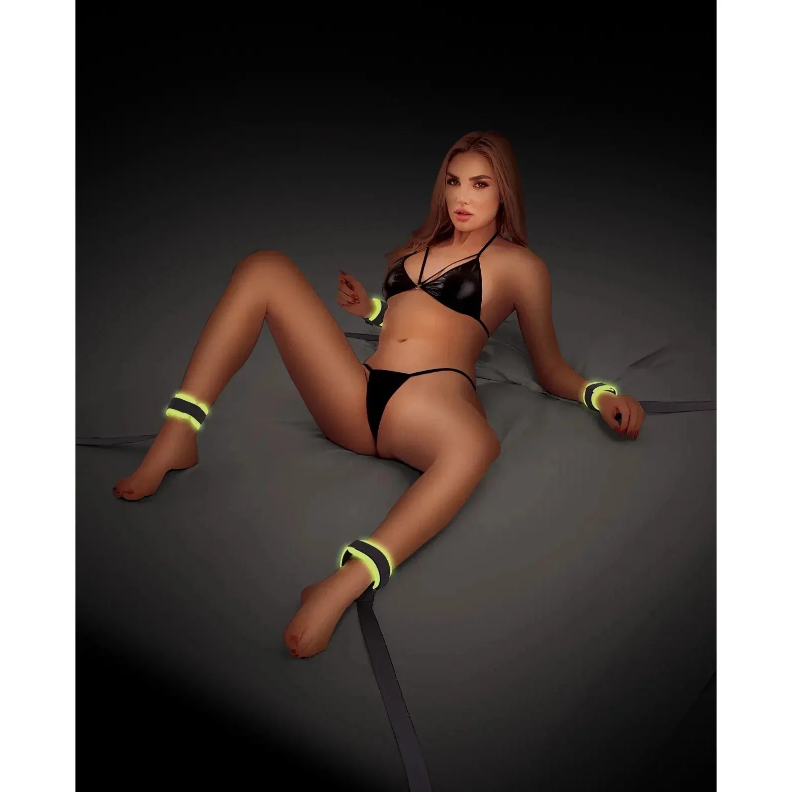 Glow In The Dark Bed Restraints with Adjustable Cuff