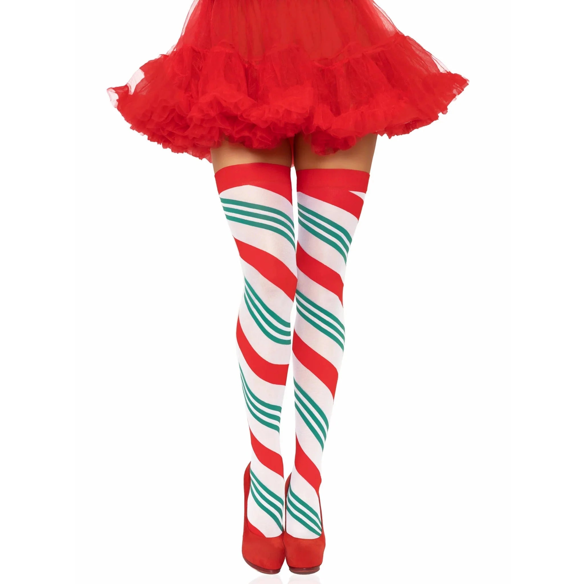 Holiday Ribbon Thigh High Stockings