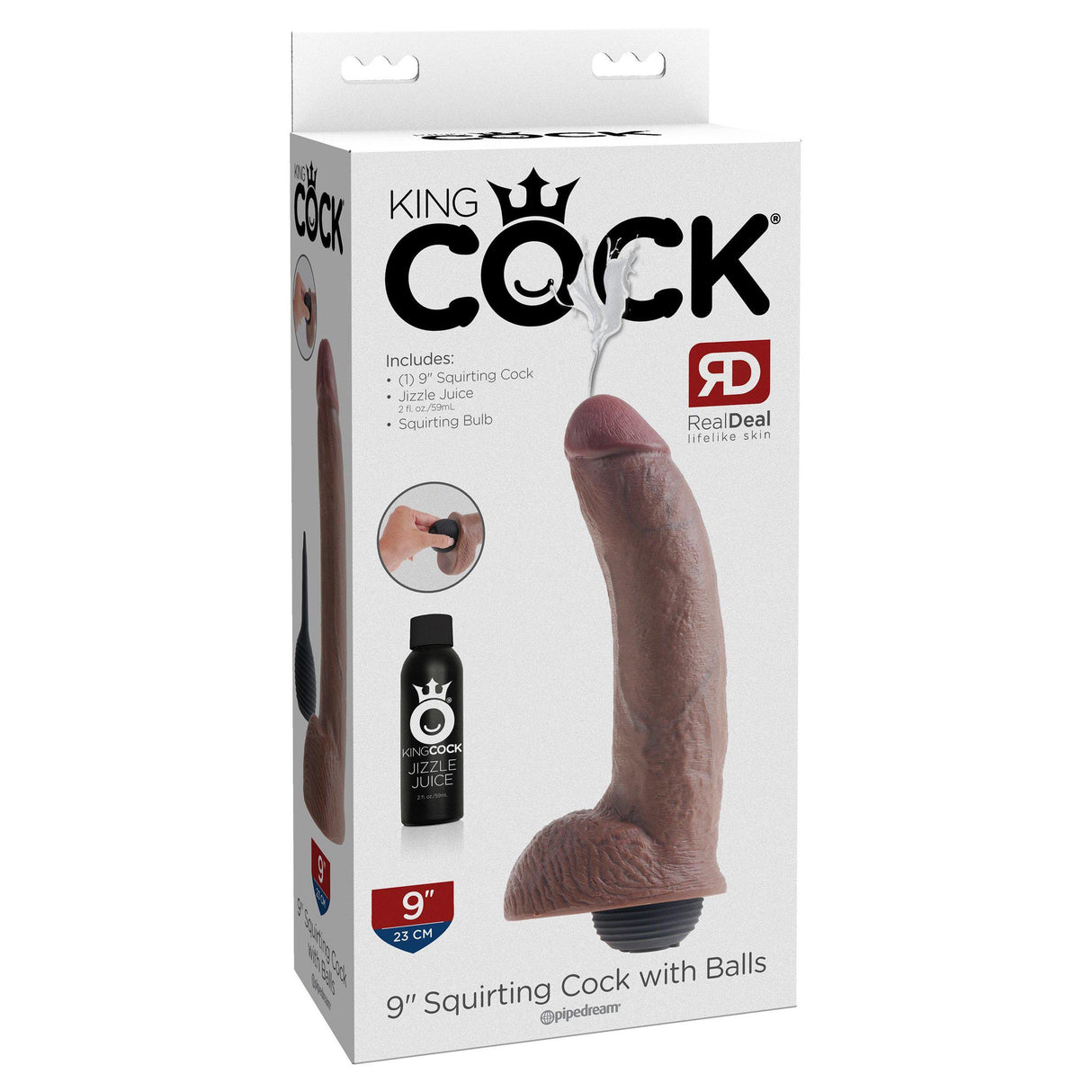 King Cock 9 Inch Squirting Cock with Balls
