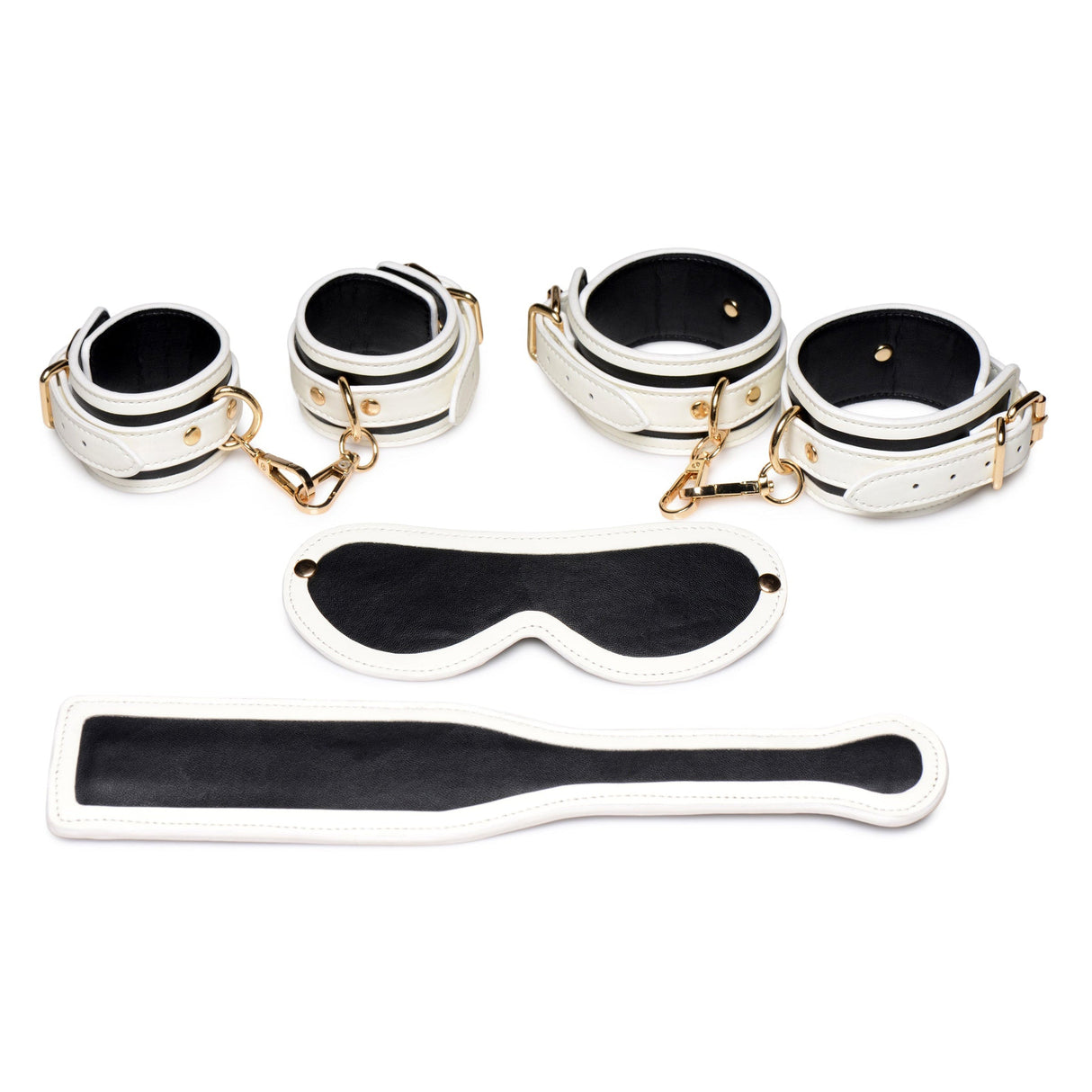 Kink in the Dark Glowing Cuffs Blindfold and Paddle Bondage Set