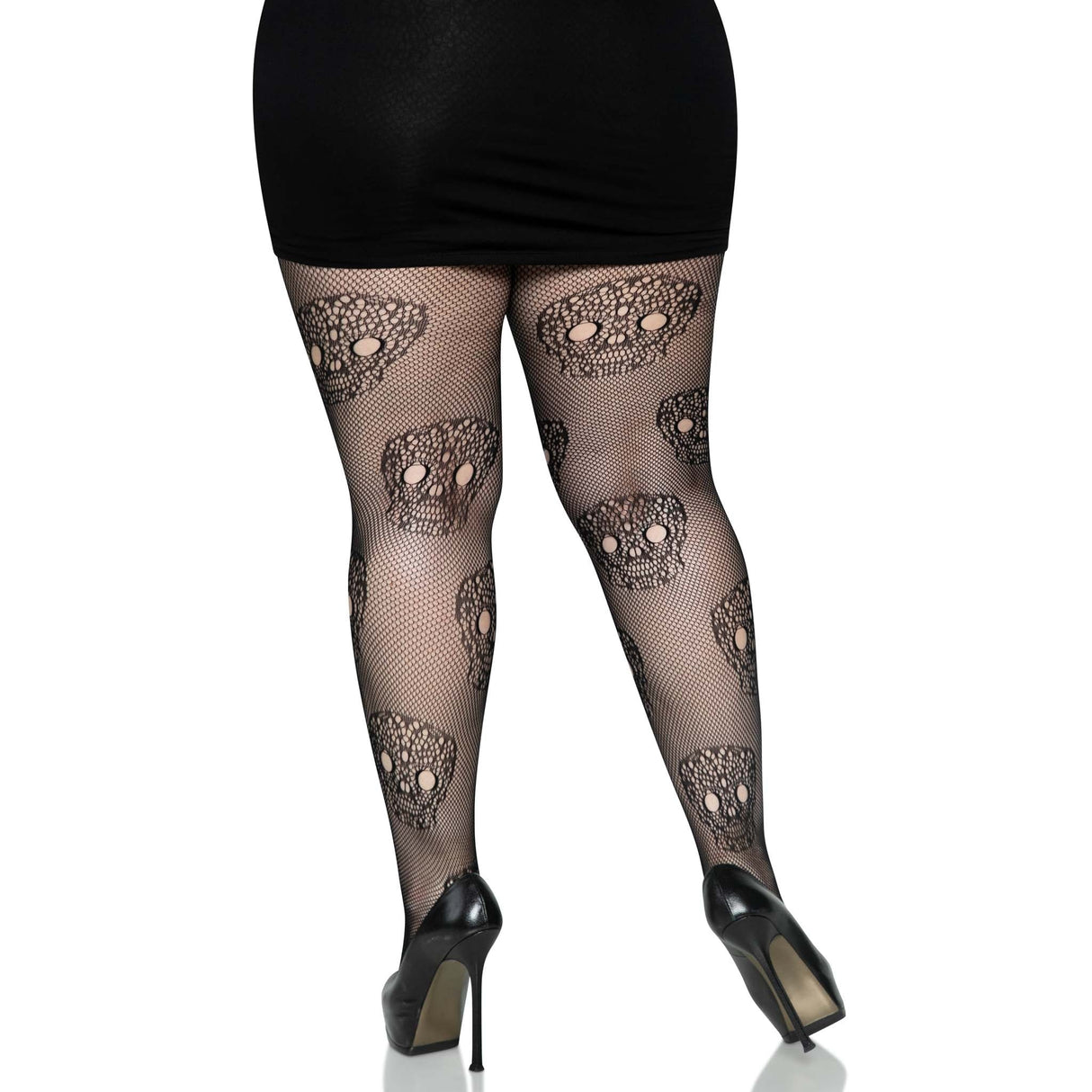 Lace Skulls Fishnet Tights