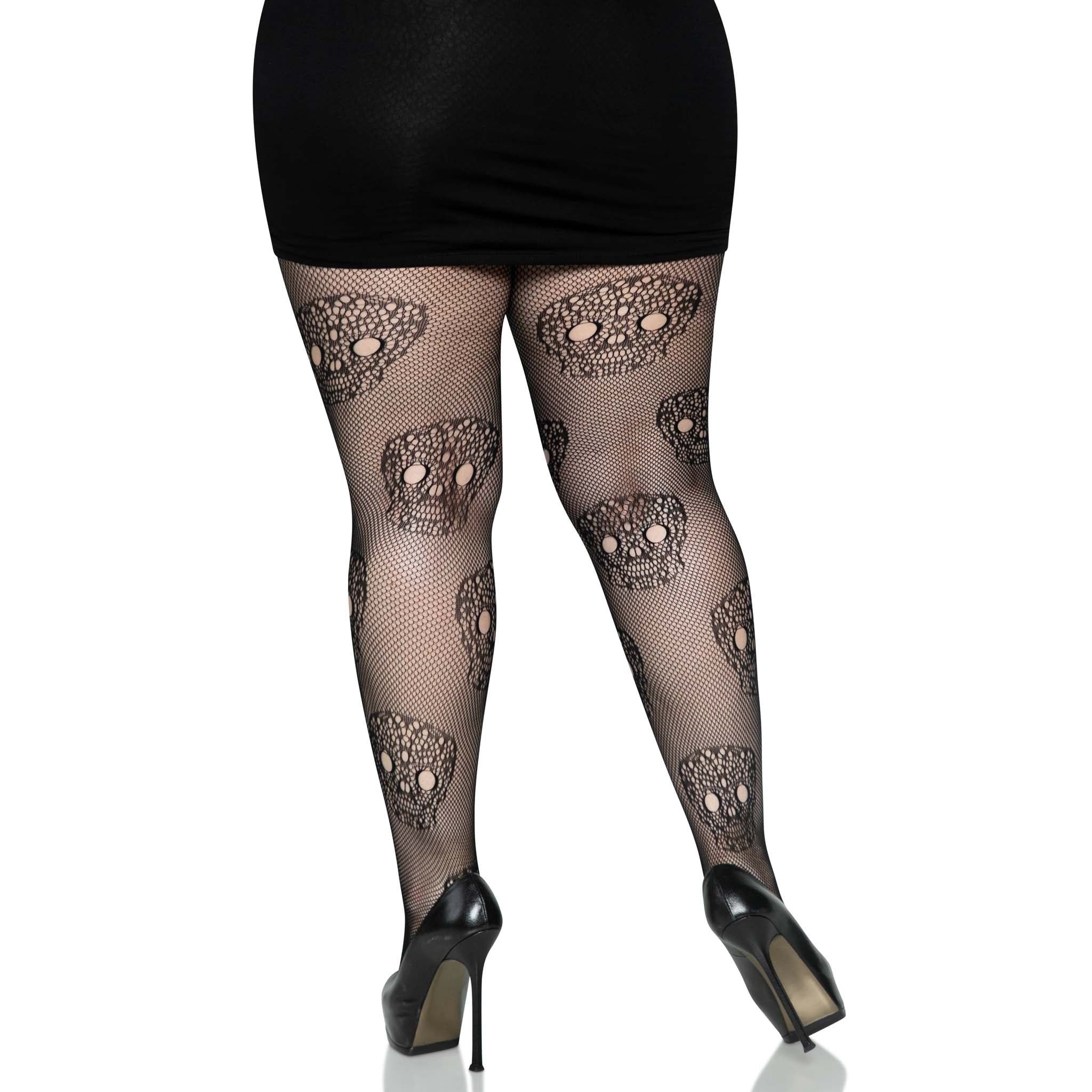 Lace Skulls Fishnet Tights