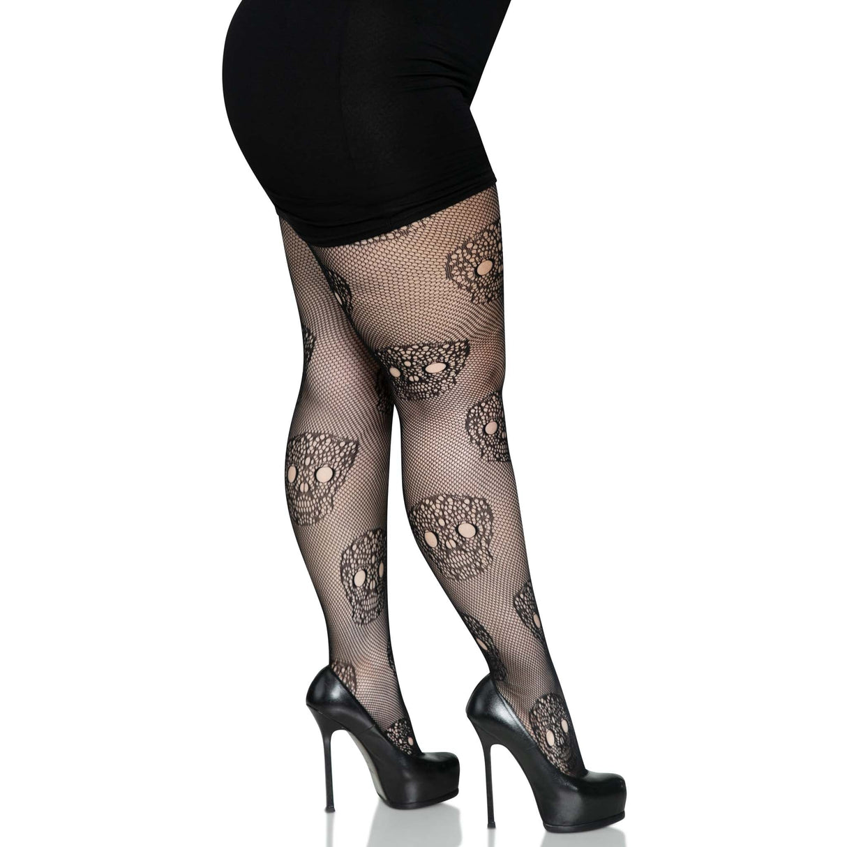 Lace Skulls Fishnet Tights