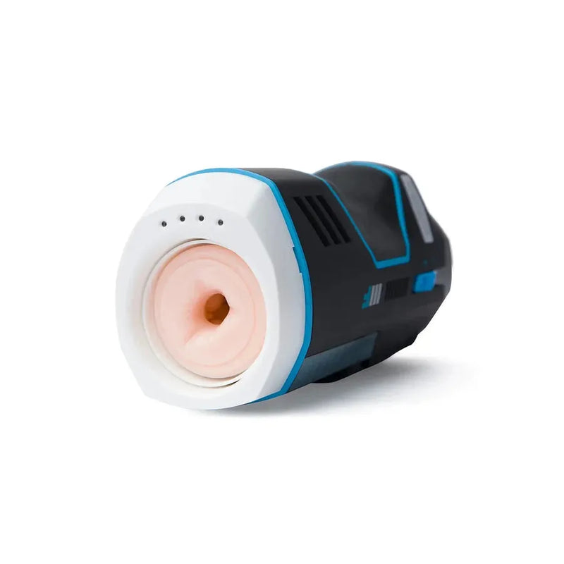 Close-up of a male masturbator on a white background