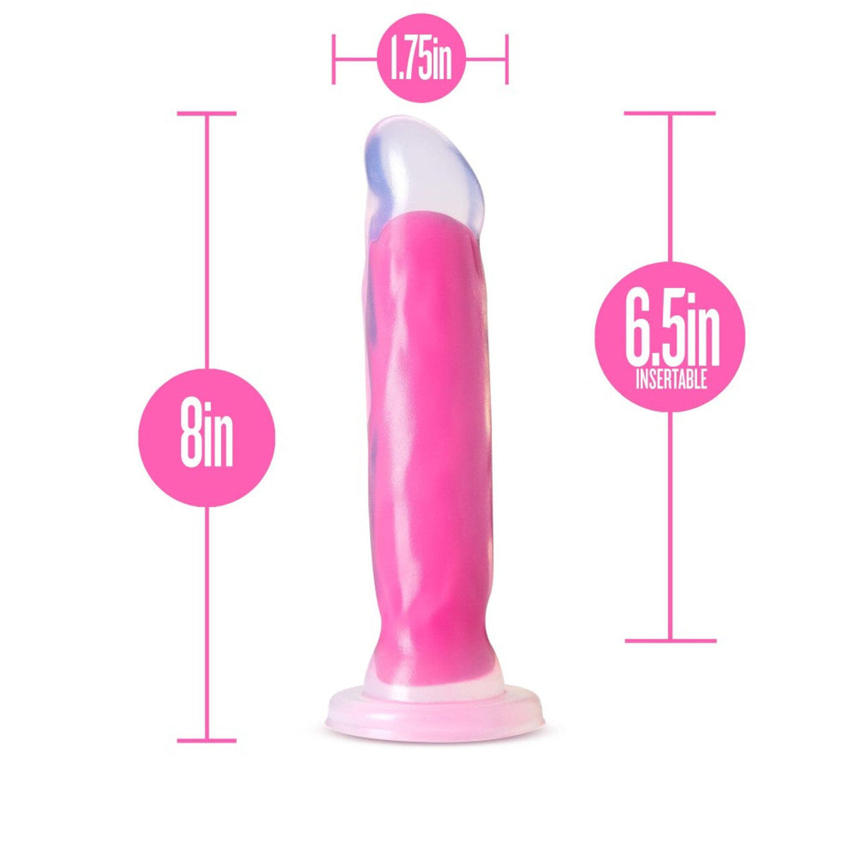 Neo Elite Glow In The Dark 8 Inch Silicone Dildo