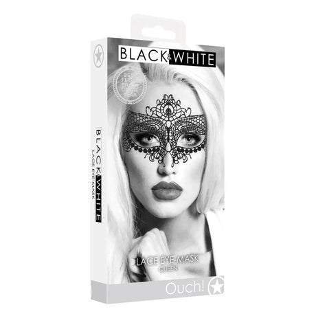 Shots Ouch Black & White Lace Eye Mask