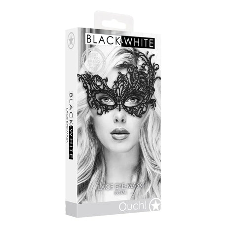 Shots Ouch Black & White Lace Eye Mask