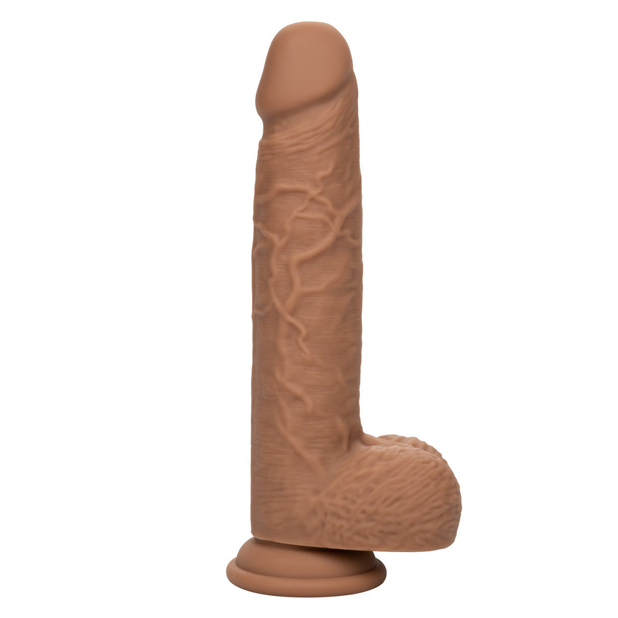 Squirting Fuck Stick 9" Vibrating Silicone Suction Cup Dildo - Brown