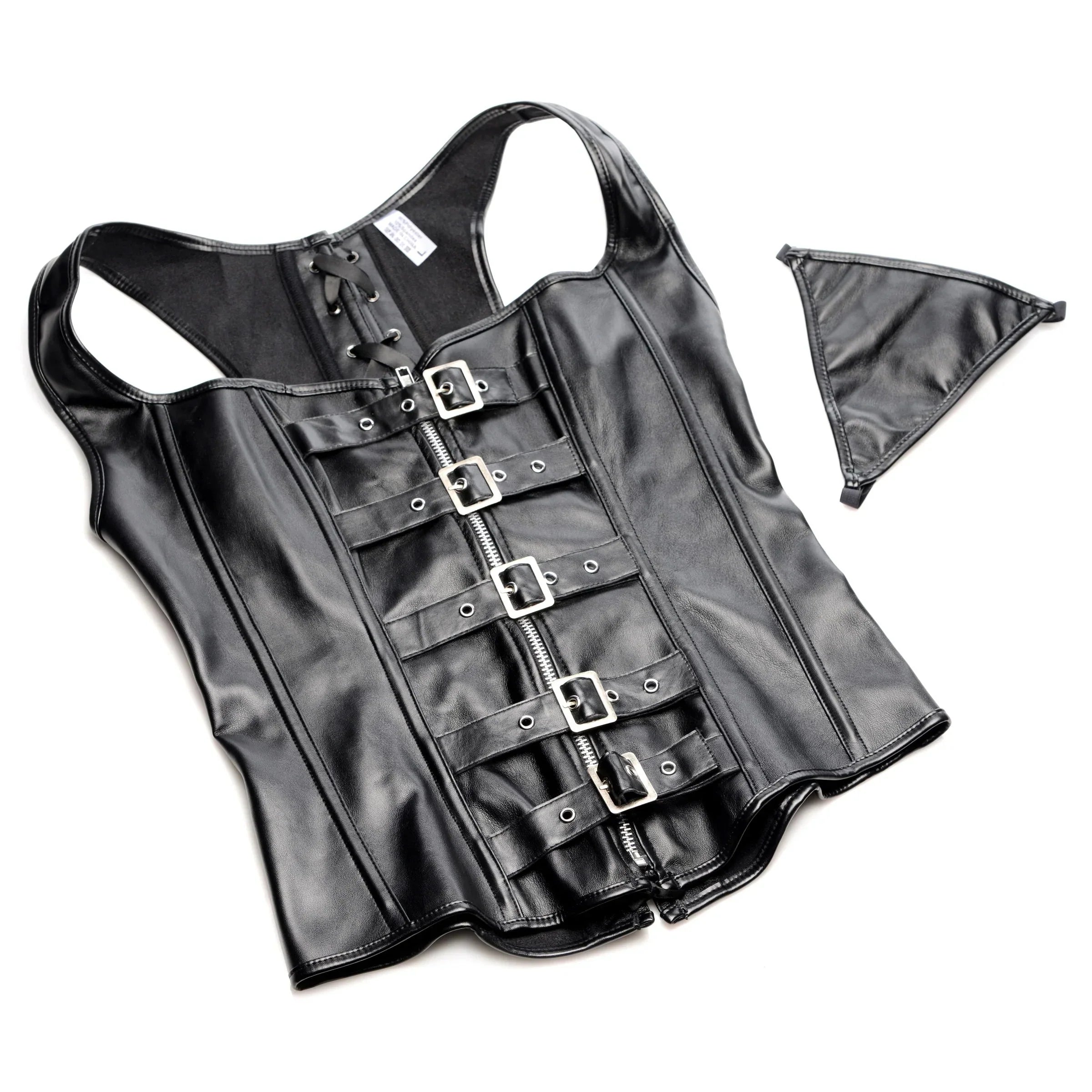 Strict Lace-up Corset And Thong
