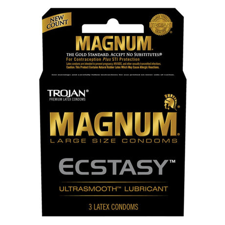 Trojan Magnum Ecstasy Large Size Condoms - Box Of 3