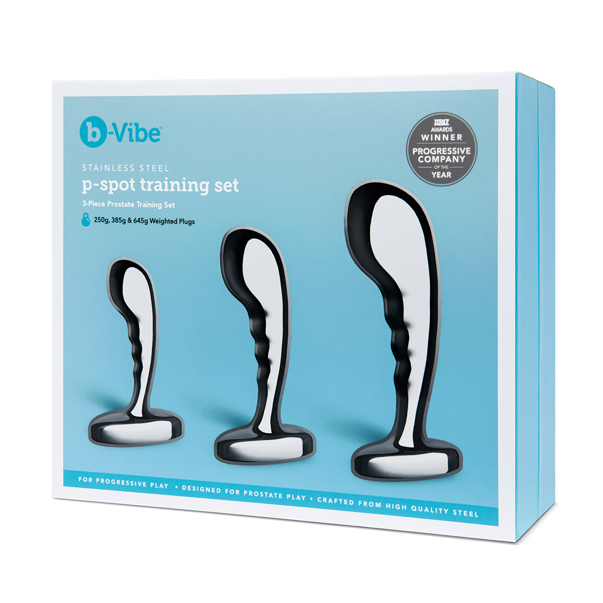 b-Vibe Stainless Steel 3-Piece P-Spot Training Set