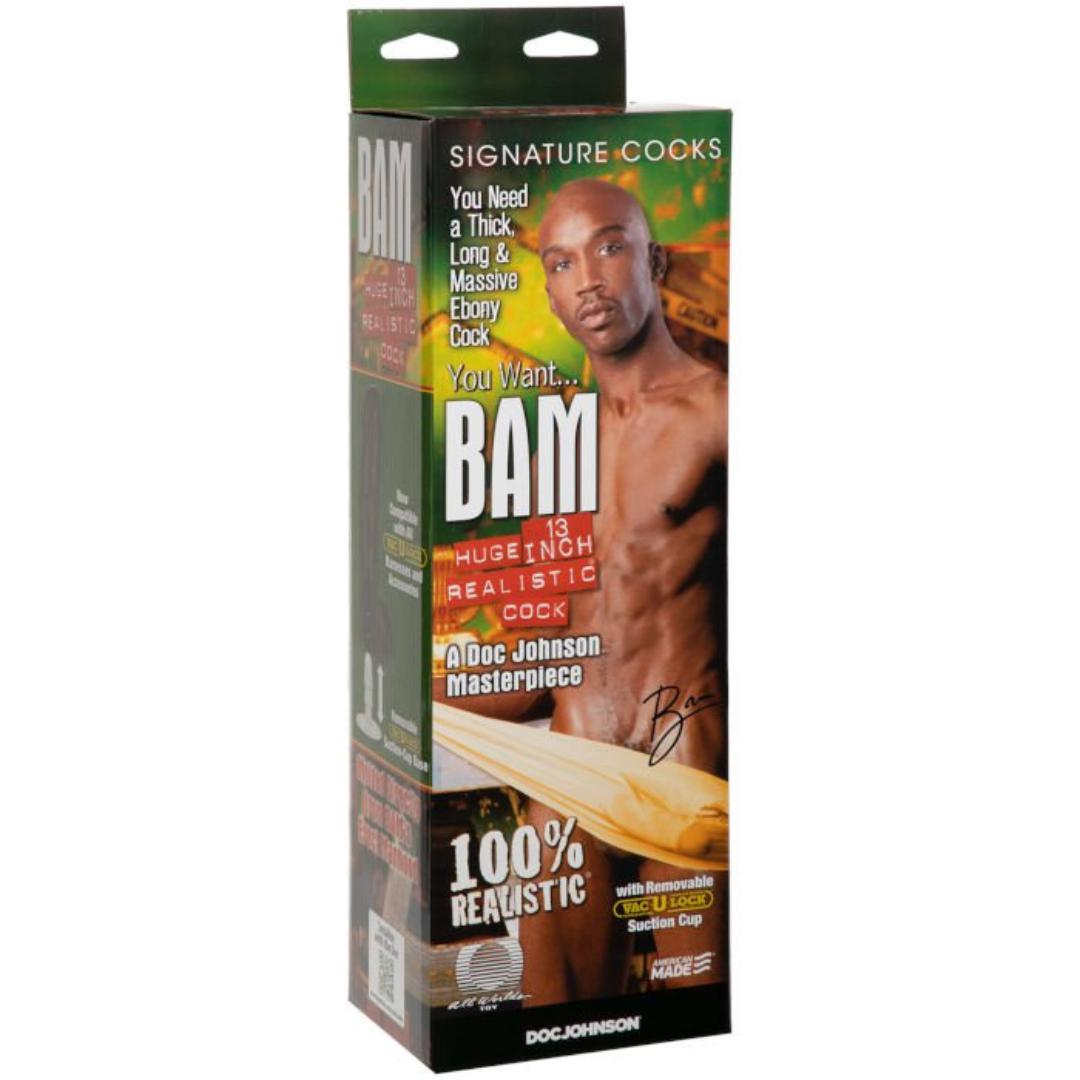 Bam Realistic 13 Inch Huge Black Dildo