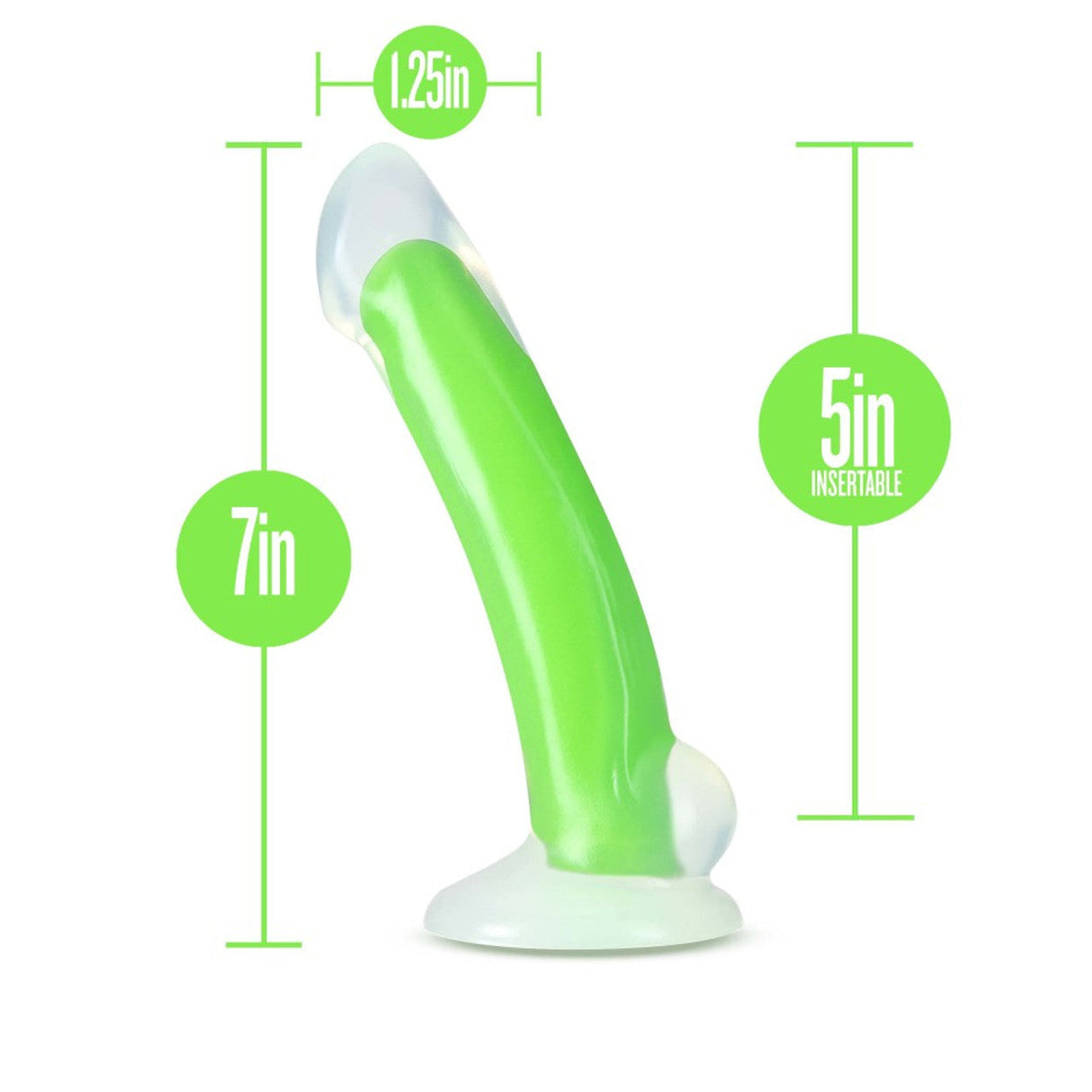 Neo Elite Glow in the Dark Omnia 7 Inch Dual Density Dildo