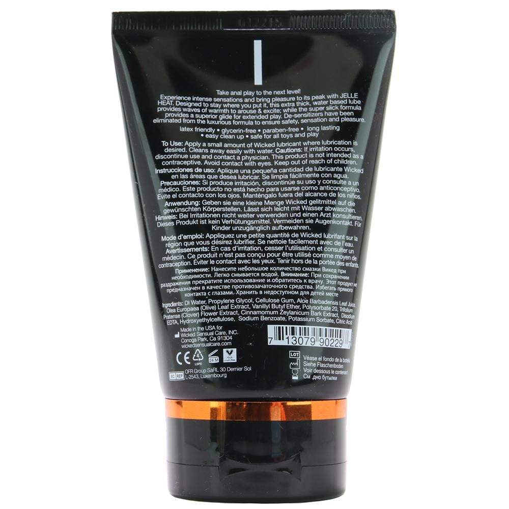 Wicked Jelle Warming Waterbased Anal Gel Lubricant - 4 oz