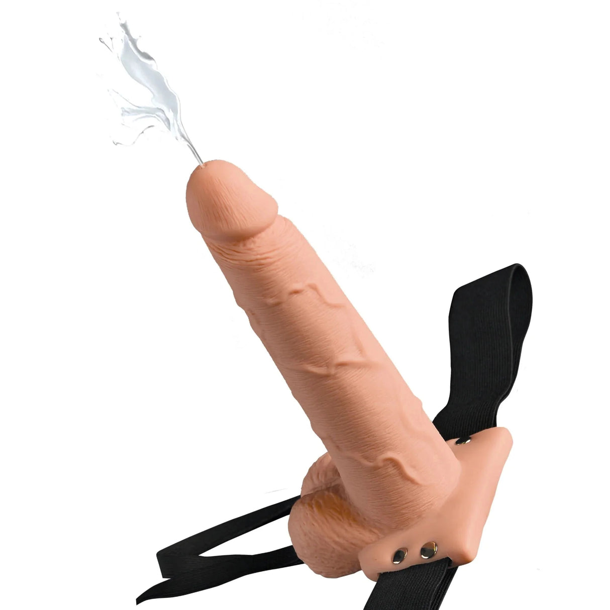 Fetish Fantasy 7.5 Inch Hollow Squirting Strap On with Balls