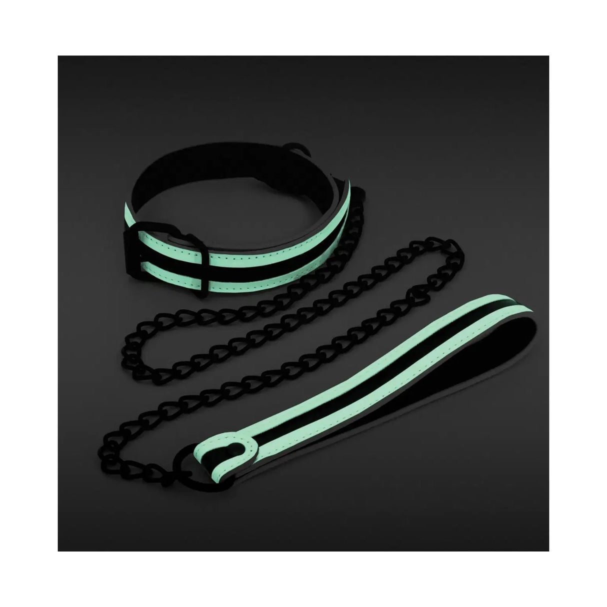 GLO Bondage Glow-In-The-Dark Collar & Leash Set