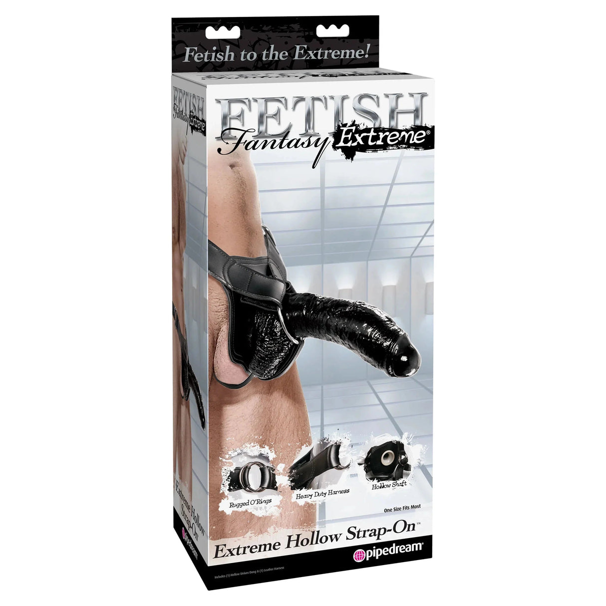 10 Inch Hollow Strap-On - Black