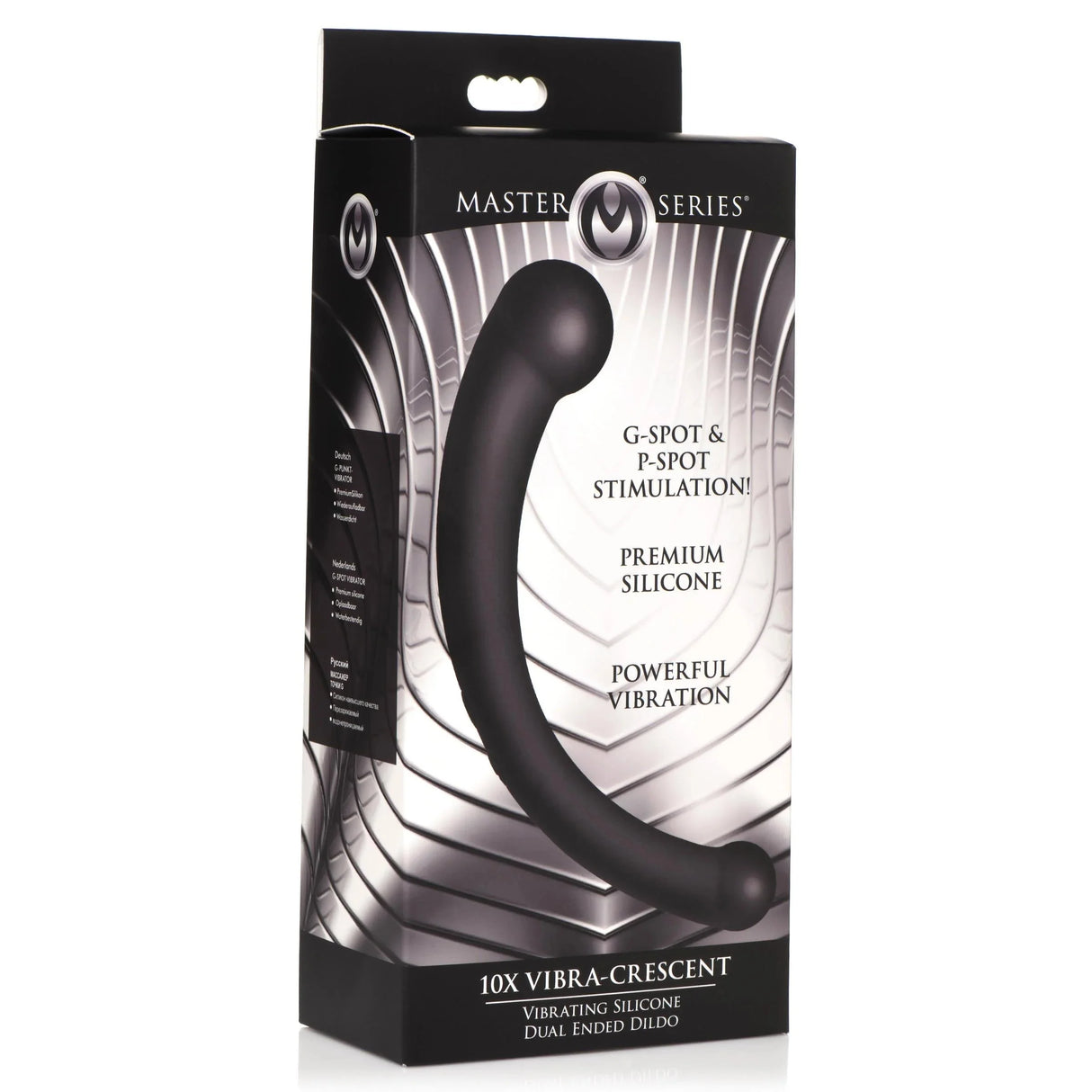 10X Vibra-Crescent Vibrating Dual-Ended Silicone Dildo