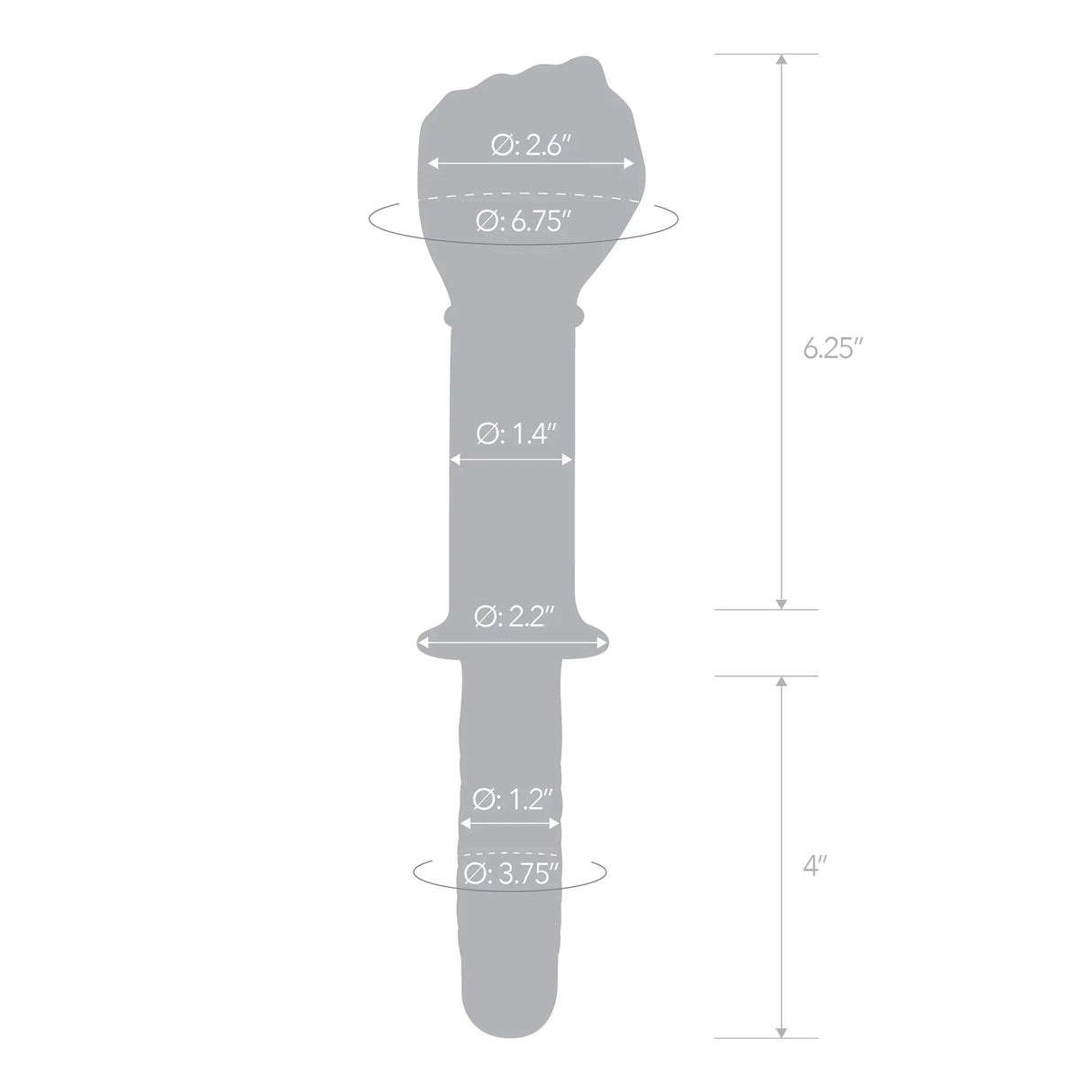 11 Inch Glass Fist Double Ended With Handle Grip