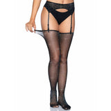 2 Piece Rhinestone Net Garter Belt and Stockings