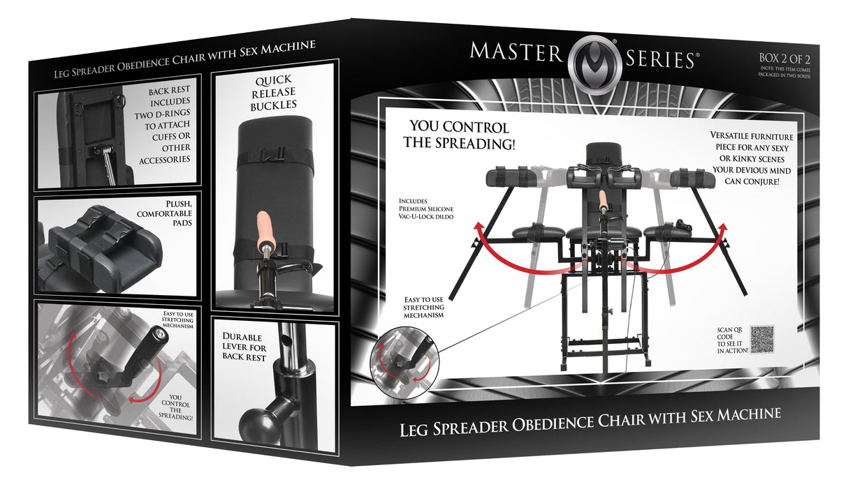 Leg Spreader Obedience Chair with Sex Machine