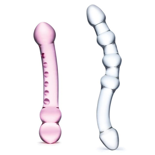 2PC Double Pleasure Set Double Pleasure Glass Dildo Set