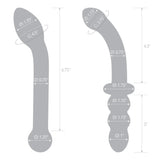 2PC G-Spot Pleasure Glass Dildo Set