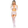 5-Piece Rhinestone Fishnet Set