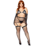 5-Piece Rhinestone Fishnet Set