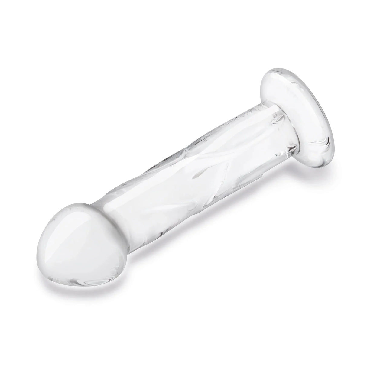 6 Inch Glass Dildo with Veins & Flat Base