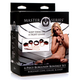6 Piece Burgundy Bondage Set