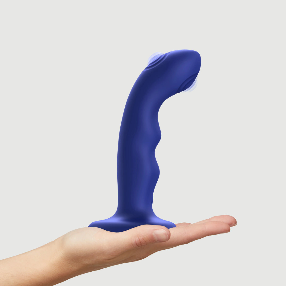 Strap-On-Me Tapping Vibrating Dildo Wave - Blue