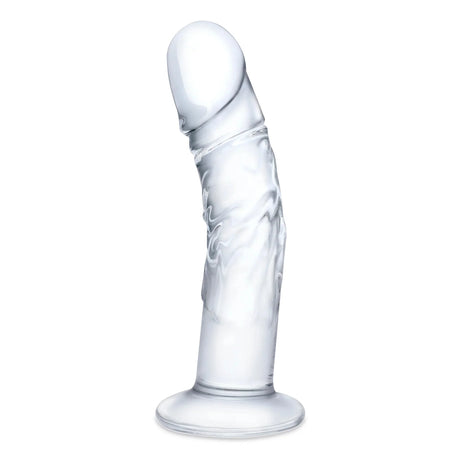 7 Inch Curved Realistic Glass Dildo With Veins