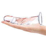 7 Inch Curved Realistic Glass Dildo With Veins