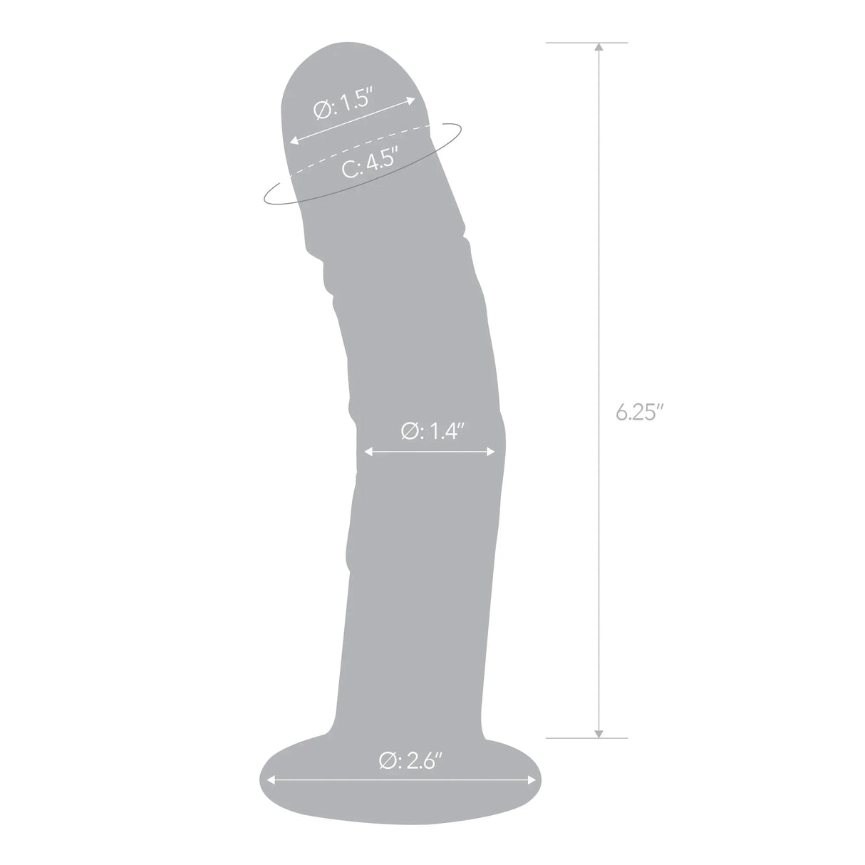 7 Inch Curved Realistic Glass Dildo With Veins