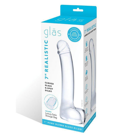 7" Realistic Curved G-Spot Glass Dildo