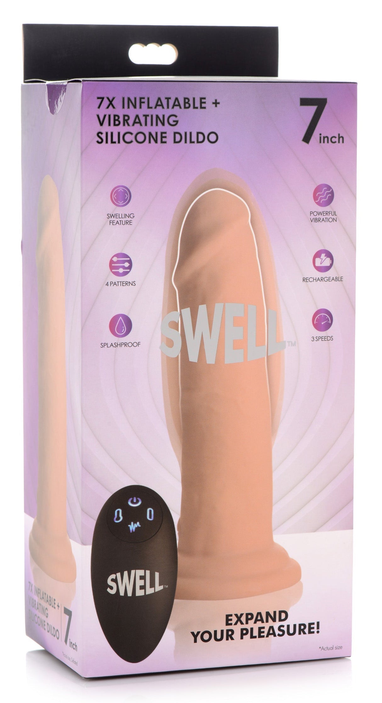 7X Inflatable and Vibrating Silicone Dildo