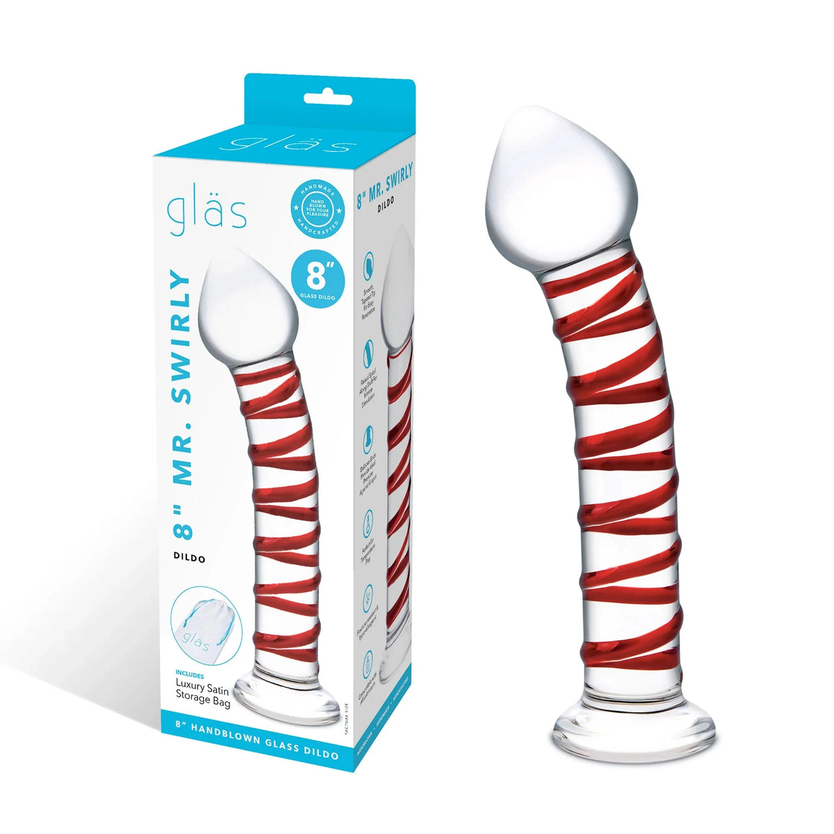 8 Inch Mr. Swirly Glass Dildo