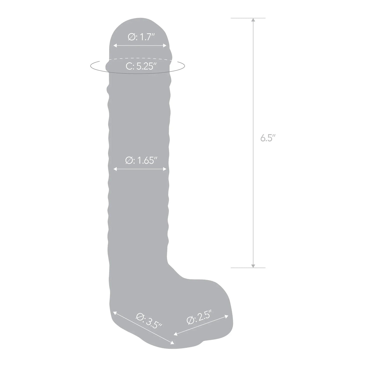 8 Inch Realistic Ribbed Glass G-Spot Dildo with Balls