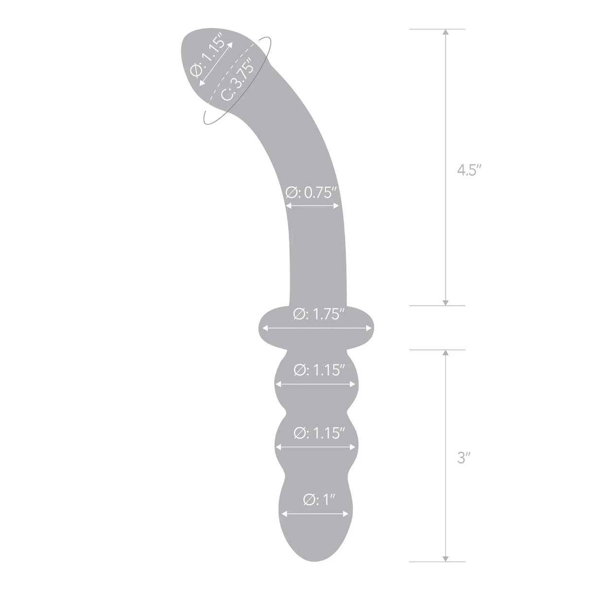 8 inch Ribbed G-Spot Glass Dildo