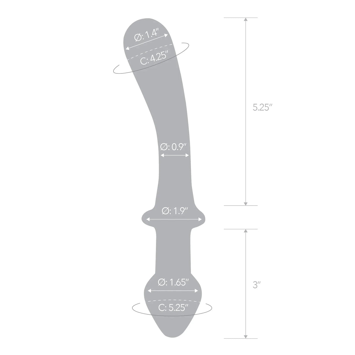 9 Inch Classic Curved Dual-Ended Dildo